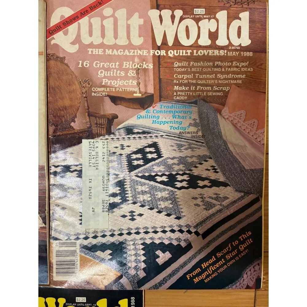 VTG Quilt World Magazine Bundle 3 Issues 1987-88 Crafts DIY 80s